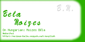 bela moizes business card